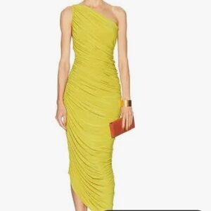 Norma Kamali Green One Shoulder Sheath Dress